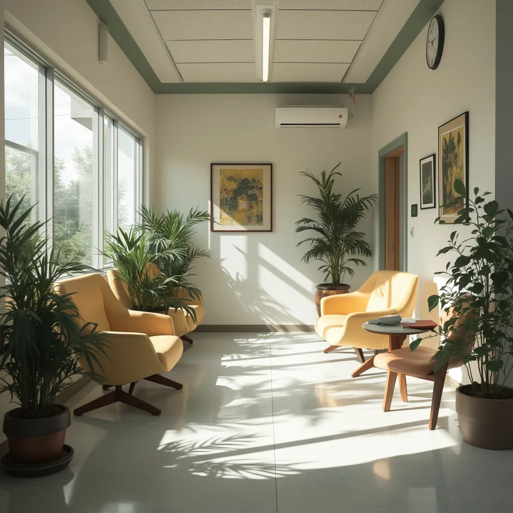 Moderna sala de espera de la clínica